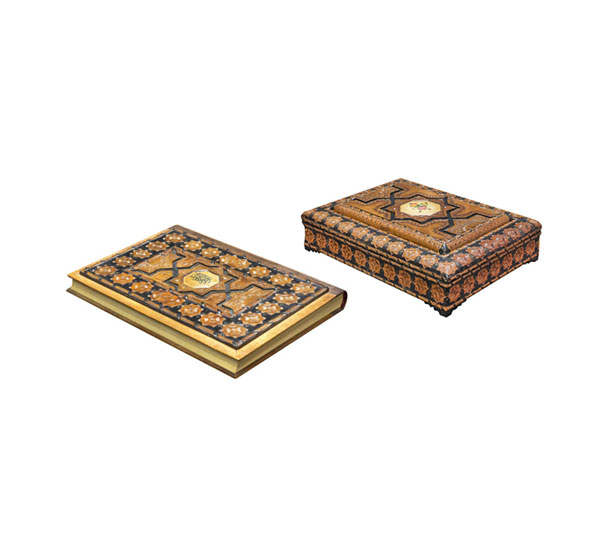 جلد و جعبه شمسه معرق وزیری