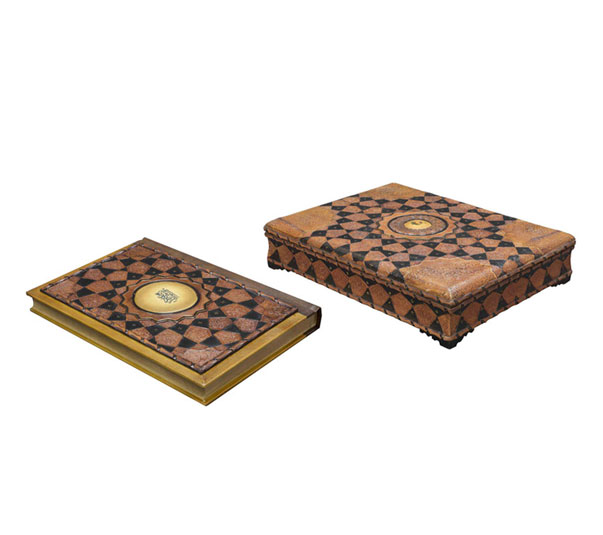 جلدوجعبه شمسه طوس معرق رحلی 