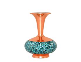 گلدان شلغمی 15 سانتی متری فیروزه کوبی