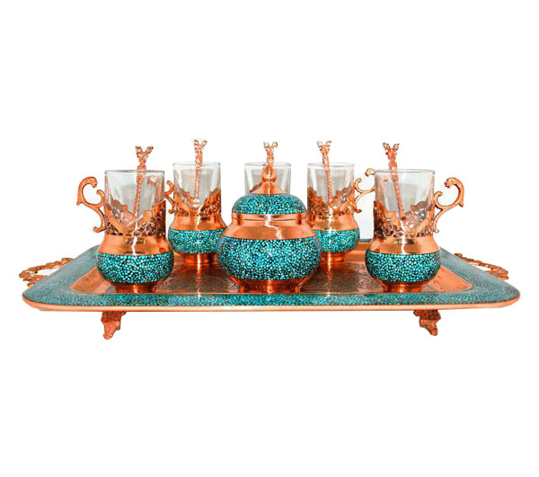 سرویس چای خوری فیروزه کوبی