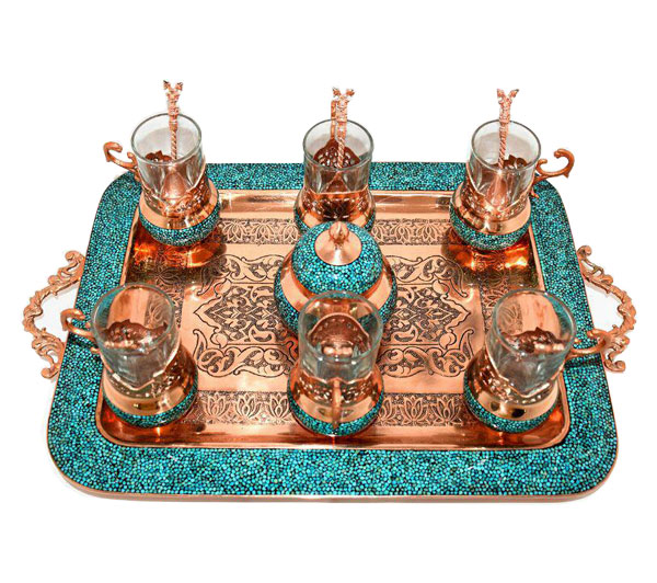 سرویس چای خوری فیروزه کوبی