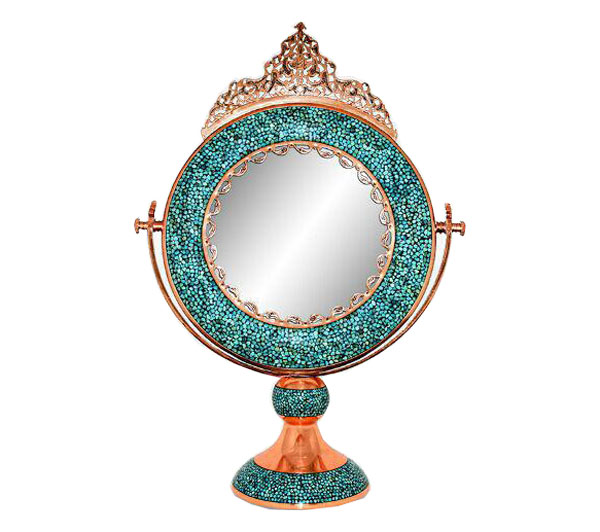 آینه گرد کوچک فیروزه کوبی