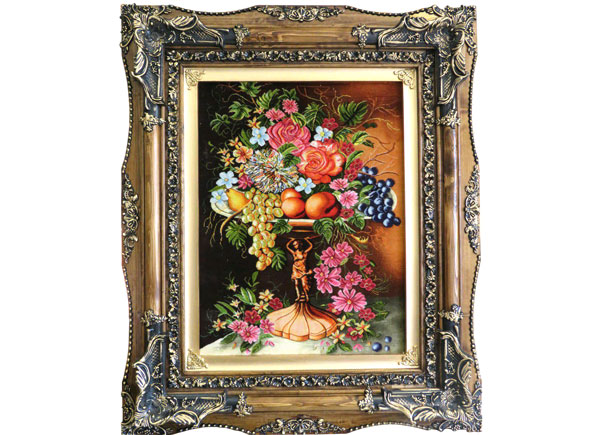 تابلو فرش دستباف طرح ظرف میوه