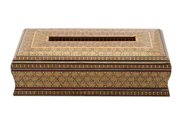 جای دستمال کاغذی  خاتم کاری