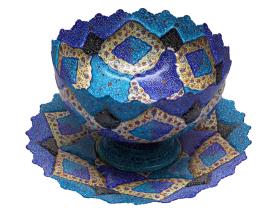 کاسه بشقاب 42 سانتی متری میناکاری